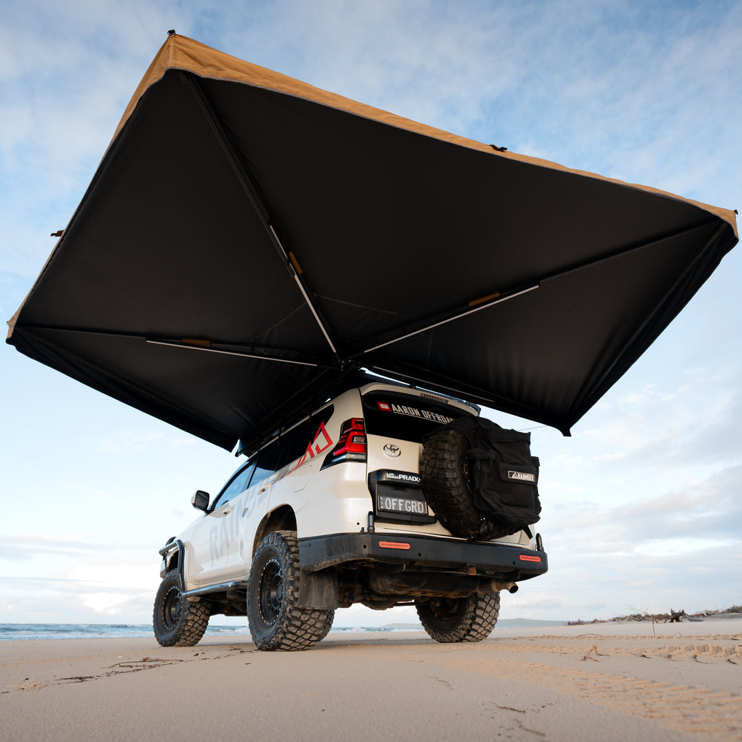 Rainger Duo 270 Degree Awning – 2.5M – D Zip for RTT – hardshell roof top tent