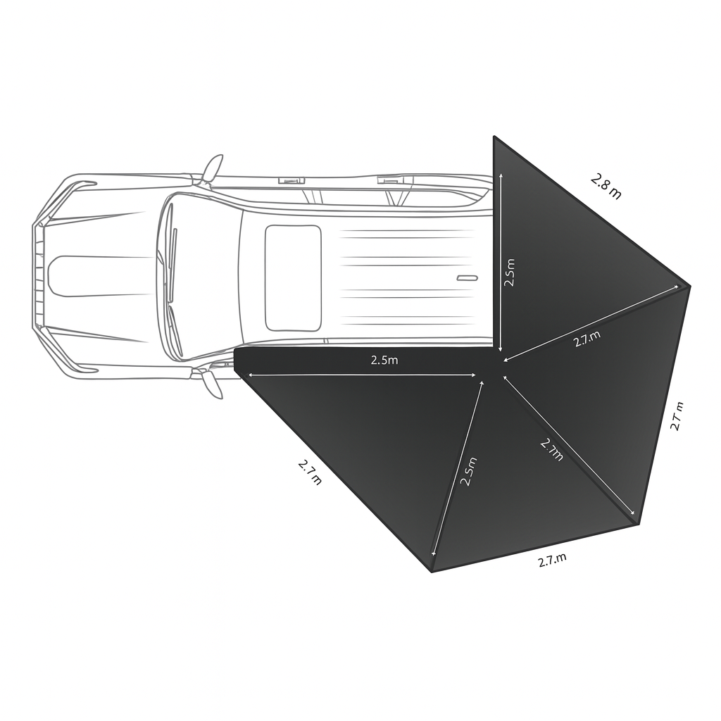 Rainger Duo 270 Degree Awning – 2.5M – D Zip for RTT detail view