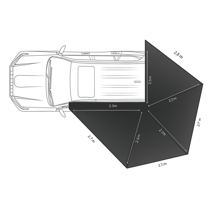 Rainger Duo 270 Degree Awning – 2.5M – D Zip for RTT detail view