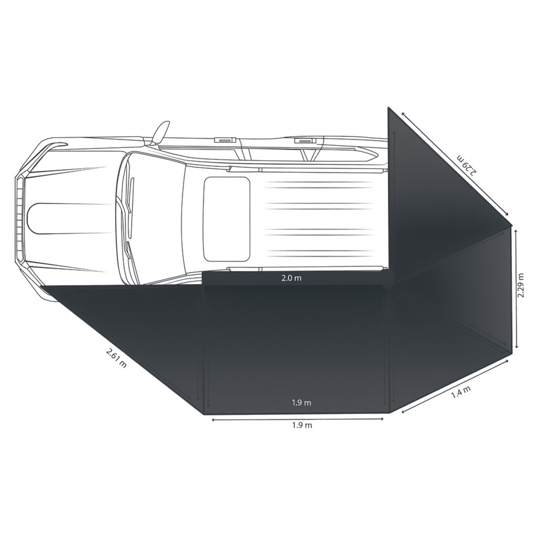Rainger NEW – Rainger Duo 6ARM 270 Degree Awning – 2.0M D Zip for RTT detail view