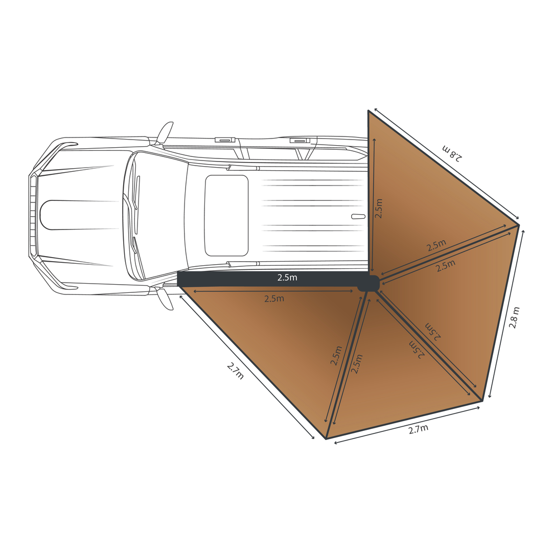 Rainger Duo 270 Degree Awning – 2.5M – D Zip for RTT detail view