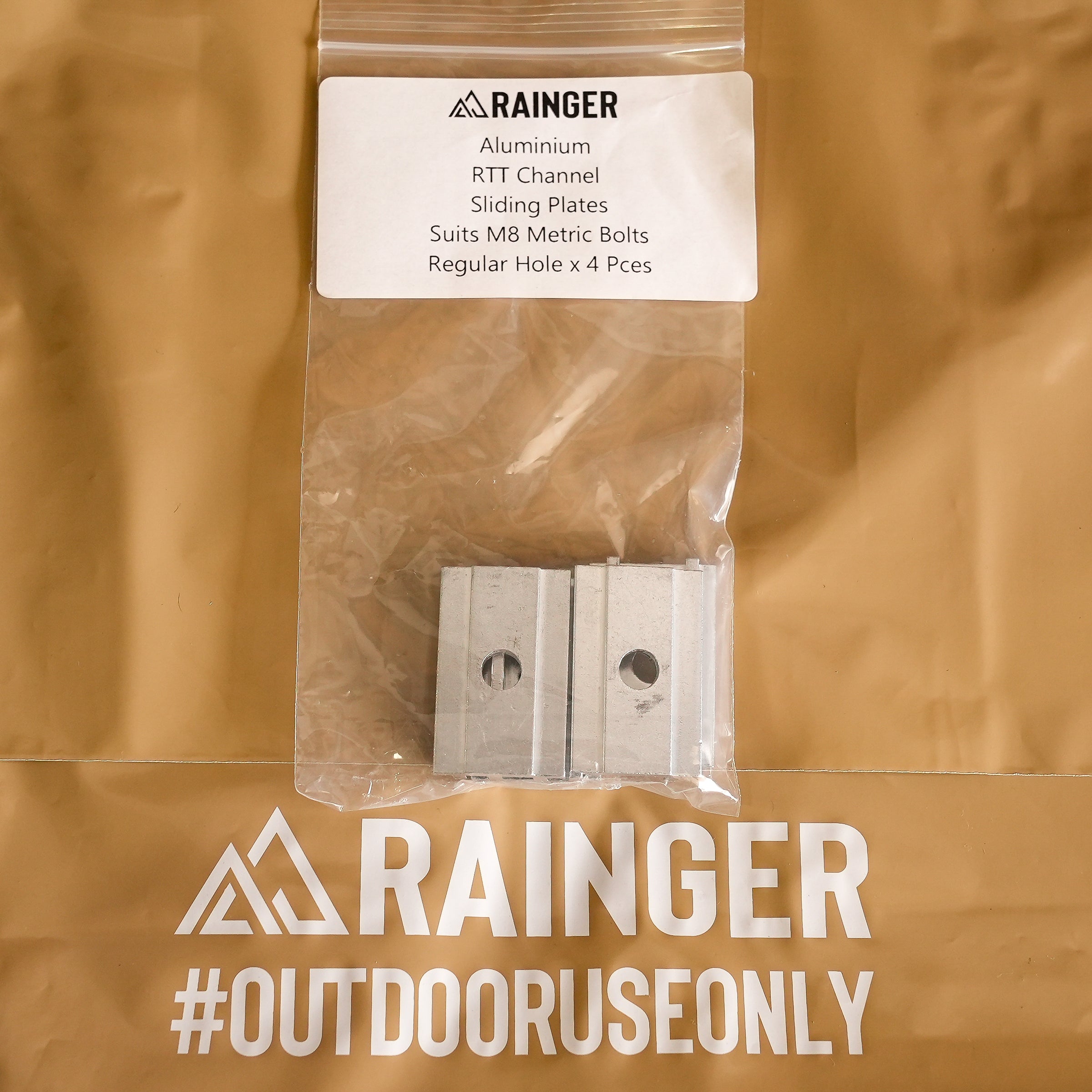 Rainger Aluminium RTT Channel Sliding Plates – hardshell roof top tent