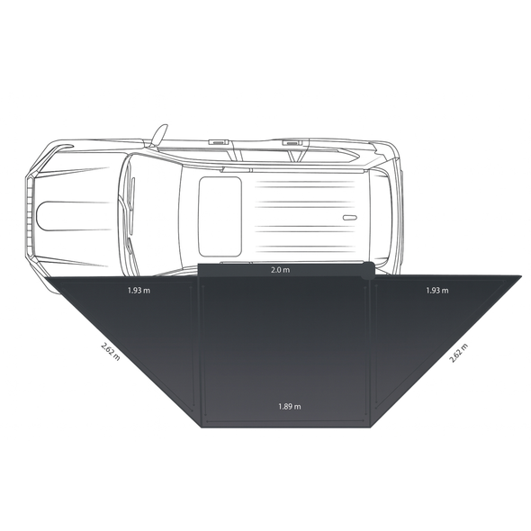 Rainger Duo 180 Degree Awning - 2.0M + FREE Kitchen Caddy