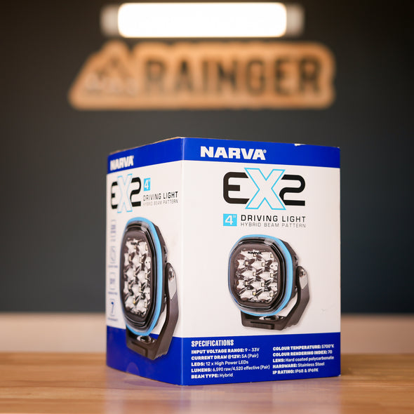 Narva - EX2 4″ Driving Light - Single Ditch LED Spread Beam (12–24V, Single) - 72142