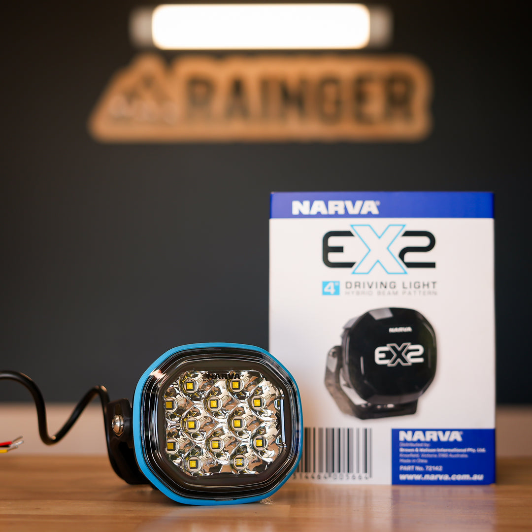 Narva – EX2 4″ Driving Light – Single Ditch LED Spread Beam (12–24V, Single) – 72142 detail view