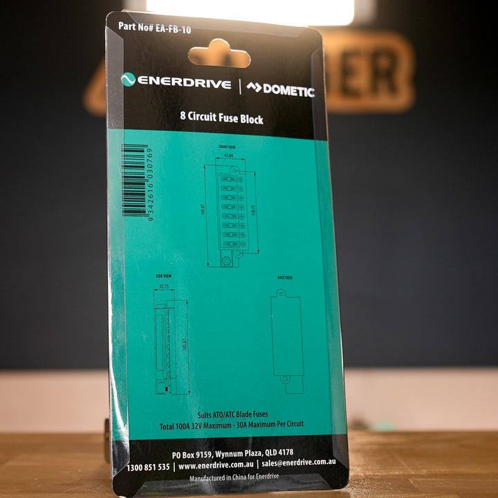 Enerdrive - Fuse Block 8 Way Positive with Cover and Label Kit - EA-FB-10