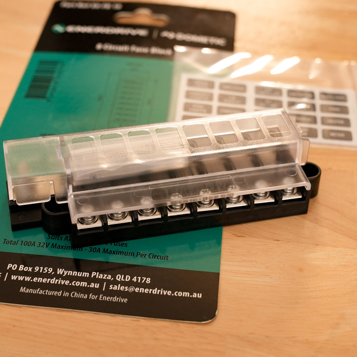 Enerdrive - Fuse Block 8 Way Positive with Cover and Label Kit - EA-FB-10