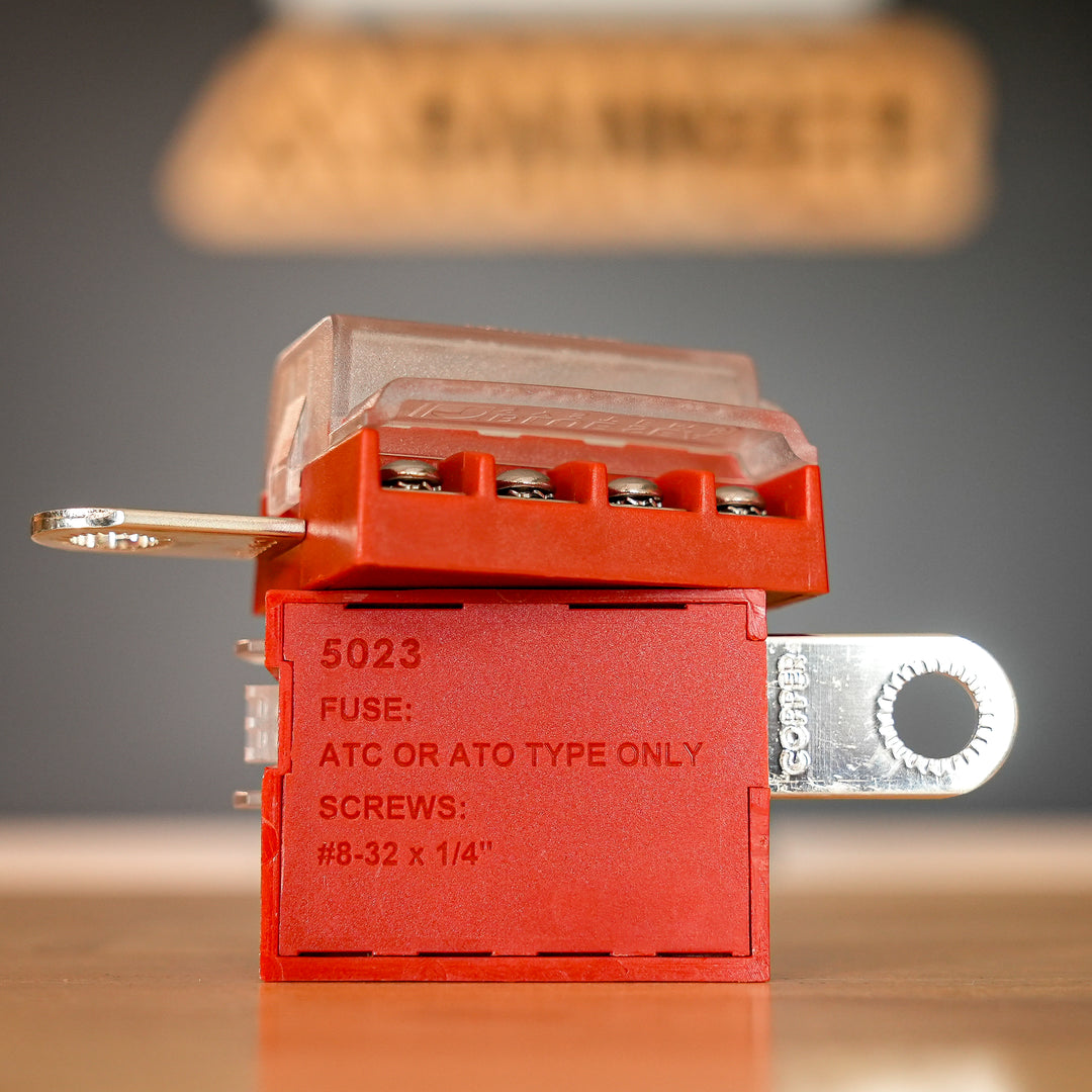 Enerdrive Blue Sea Systems BS-5023B – ST Blade Fuse Block, 4 Circuit (Battery Terminal Mount) product in use