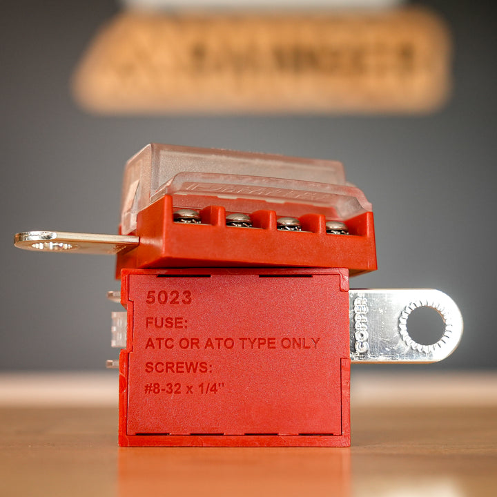 Enerdrive Blue Sea Systems BS-5023B – ST Blade Fuse Block, 4 Circuit (Battery Terminal Mount) product in use