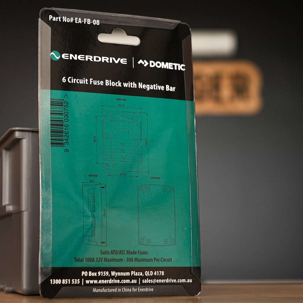 Enerdrive – ST Blade Fuse Block – 6 Circuits with Negative Bus and Cover – EA-FB-08 alternative view