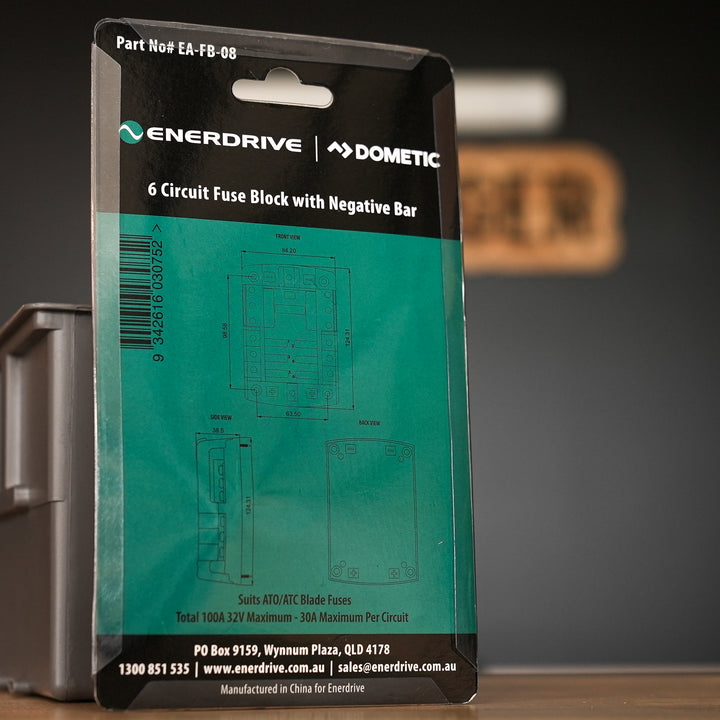 Enerdrive – ST Blade Fuse Block – 6 Circuits with Negative Bus and Cover – EA-FB-08 alternative view