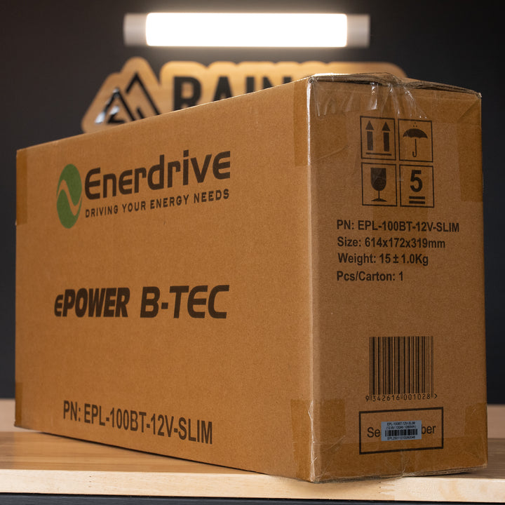 Enerdrive – B-TEC 100Ah 12V Lithium LiFePO₄ Slim Case Battery – EPL-100BT-12V-SLIM detail view