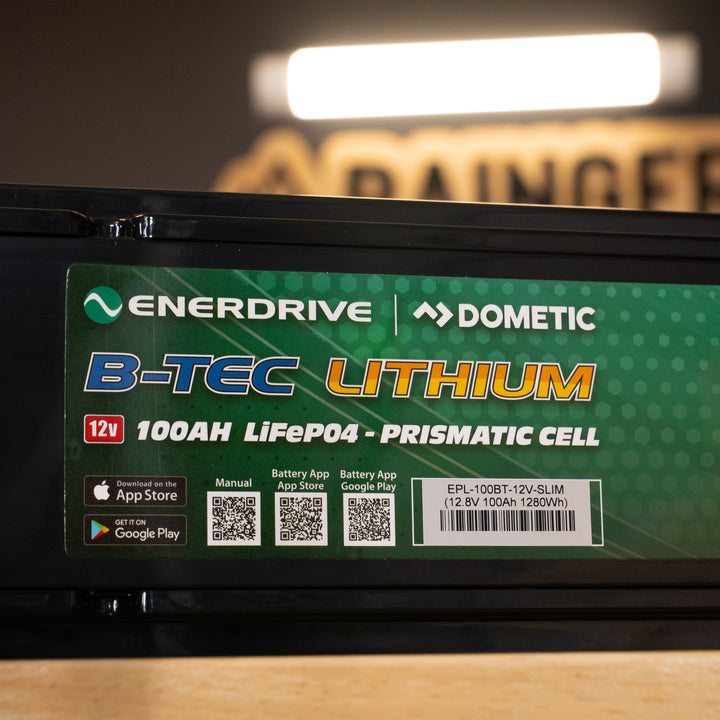 Enerdrive – B-TEC 100Ah 12V Lithium LiFePO₄ Slim Case Battery – EPL-100BT-12V-SLIM detail view