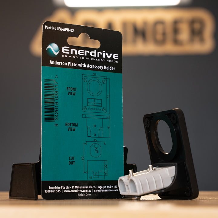 Enerdrive – Panel Mount 50A Anderson Plug Holder + 1 Socket Hole – EA-APH-02 detail view