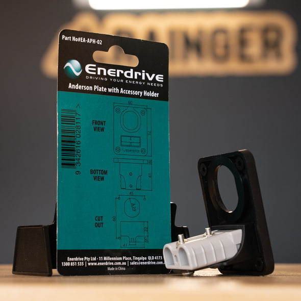 Enerdrive – Panel Mount 50A Anderson Plug Holder + 1 Socket Hole – EA-APH-02