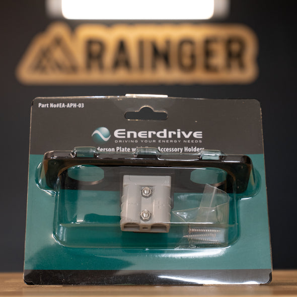 Enerdrive – Panel-Mount 50A Grey Anderson Plug Holder + 2 Socket Holes – EA-APH-03