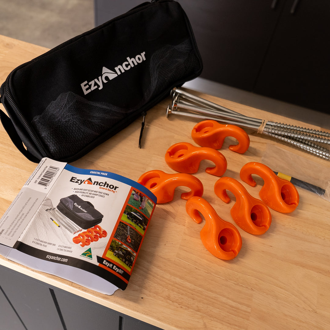 Maxtrax Ezy Anchor – Coastal Pack – Heavy Duty Screw Peg Kit (with Carry Bag) – EACP alternative view
