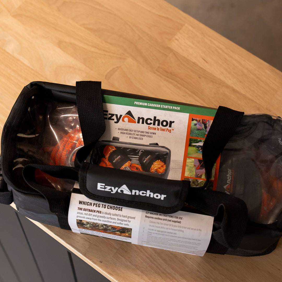 Maxtrax Ezy Anchor – Premium Caravan Starter Pack – Heavy Duty Screw Peg Kit (with Carry Bag) – EAPCSP alternative view