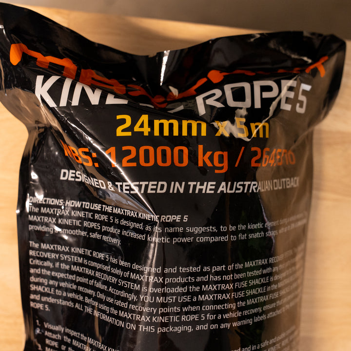 Maxtrax Kinetic Rope 5m – Snatch Recovery – MTXKR5 detail view