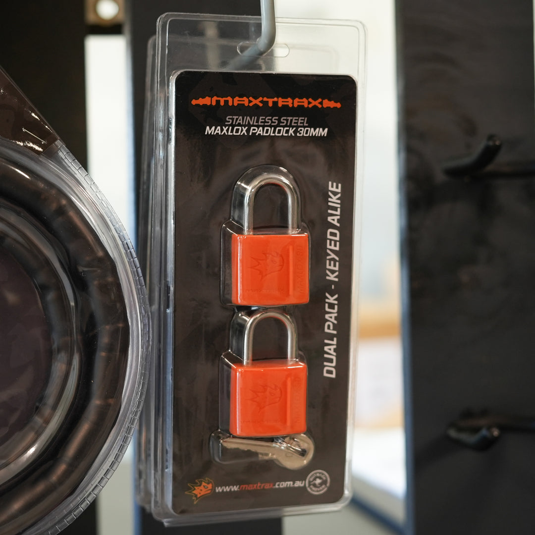 Maxtrax MAXLOX 30 Dual Pack – Padlock – MTXML30D recovery equipment