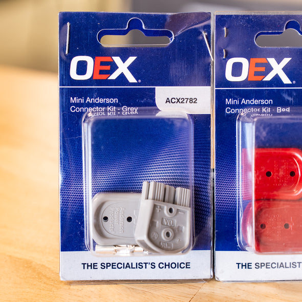 OEX - Mini 35A Anderson Plug Pairs (Grey/Red/Blue/Black) Available - Twin Pack With Terminals
