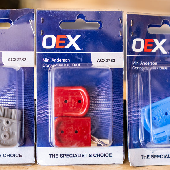 OEX - Mini 35A Anderson Plug Pairs (Grey/Red/Blue/Black) Available - Twin Pack With Terminals