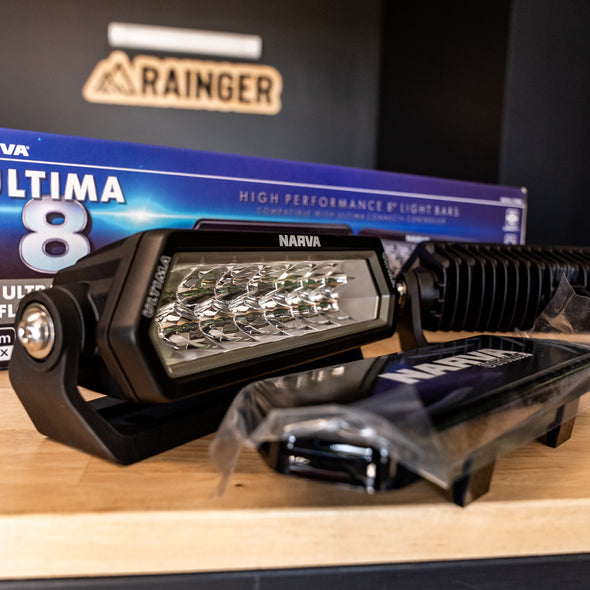 Narva - PAIR Ultima 8" LED Light Bar - Flood or Combo (Black Kit) - 71715BK OR 71710BK - Twin Pack