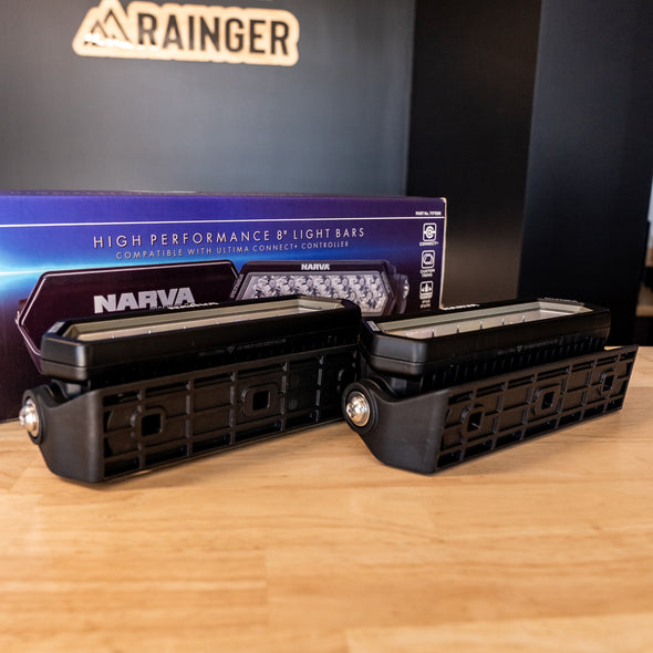 Narva - PAIR Ultima 8" LED Light Bar - Flood or Combo (Black Kit) - 71715BK OR 71710BK - Twin Pack