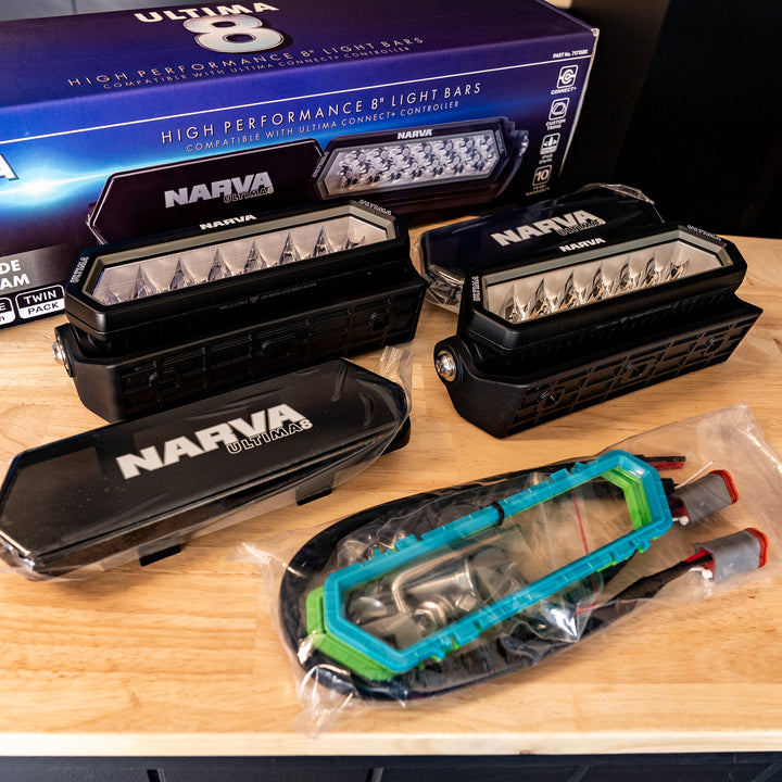 Narva – PAIR Ultima 8" LED Light Bar – Flood or Combo (Black Kit) – 71715BK OR 71710BK – Twin Pack detail view