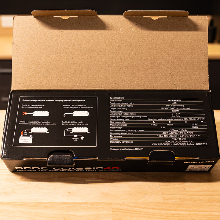 Redarc REDARC – BCDC 40A Classic IP65 Dual Input Battery Charger – BCDC1240D detail view