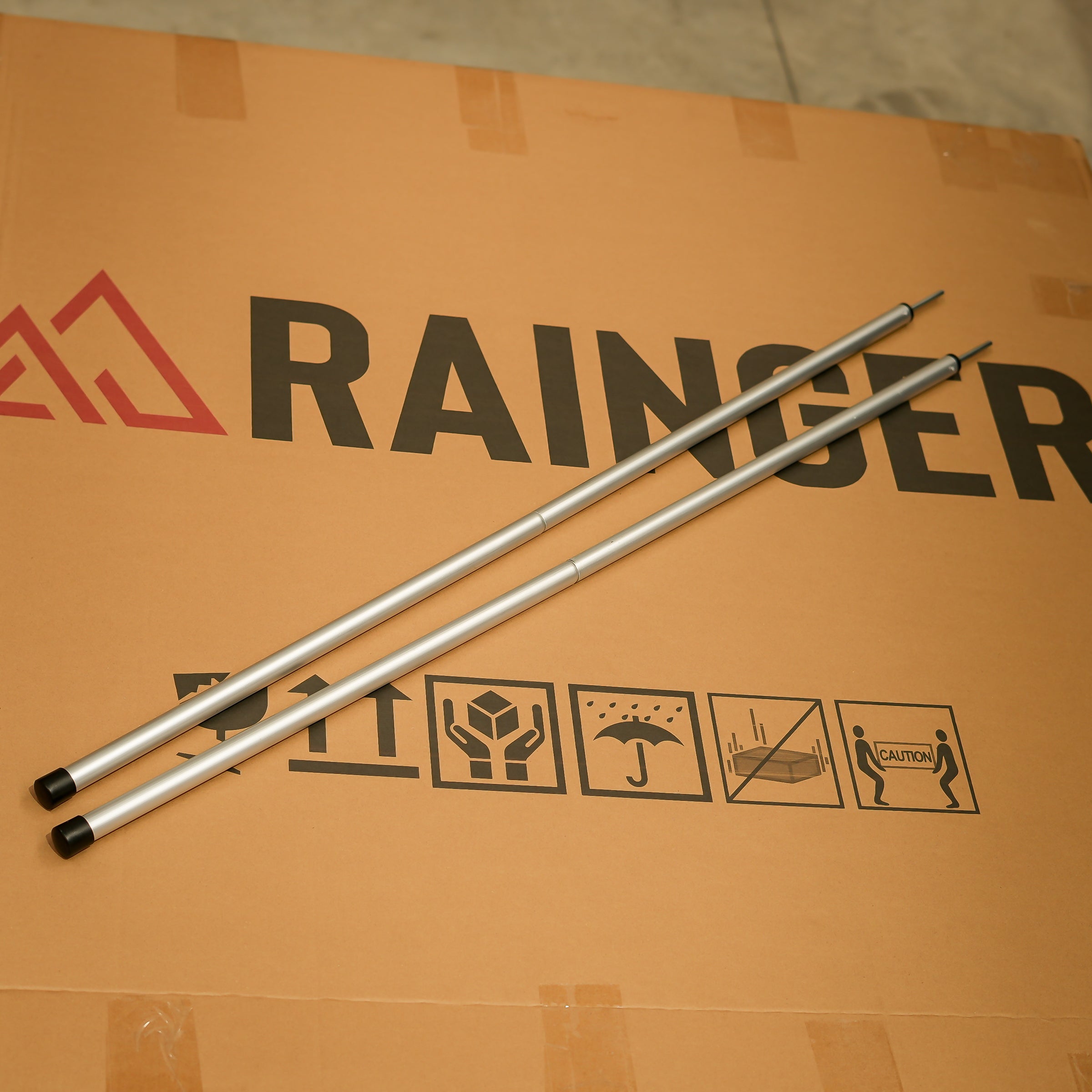 Rainger Swag Awning Poles – Extended Length – 2 PCE Folding Alloy Pair – 1000mm – 270 degree awning system