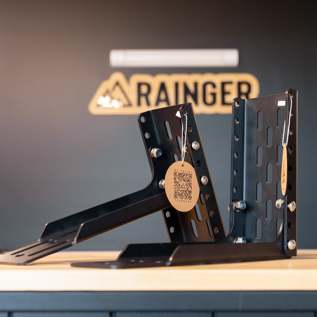 Rainger Awning L Brackets – 7 Way Adjustable – Universal Style (Pair) installation setup