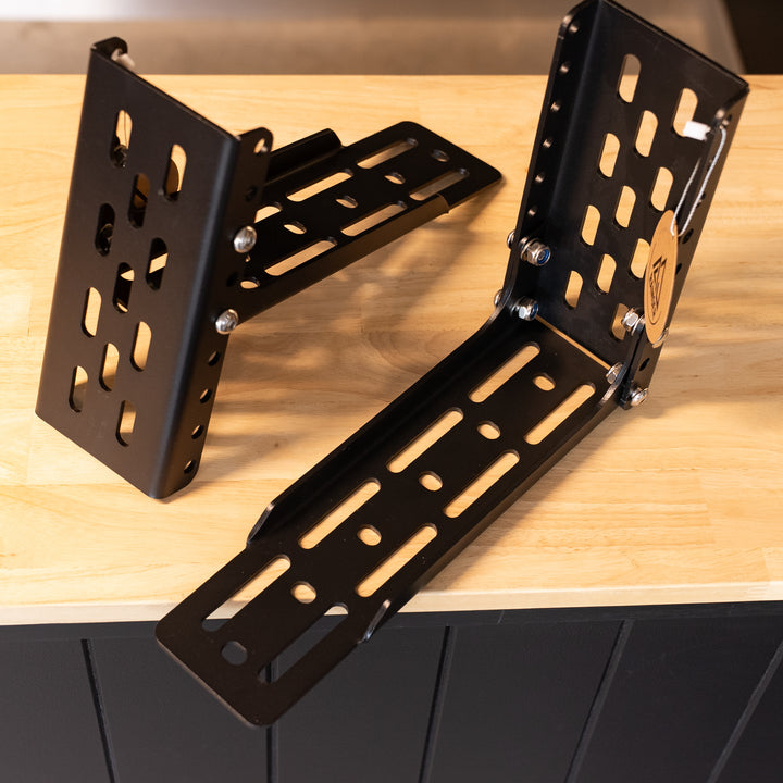 Rainger Awning L Brackets – 7 Way Adjustable – Universal Style (Pair) installation setup