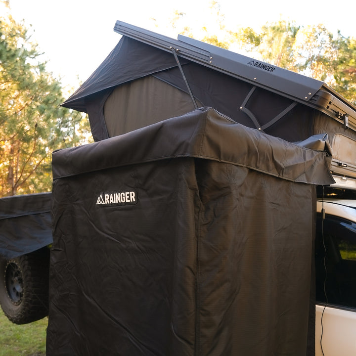 Rainger Duo Compact Shower Ensuite Tent - Jimny &amp; Small 4WD - Freestanding With Roof