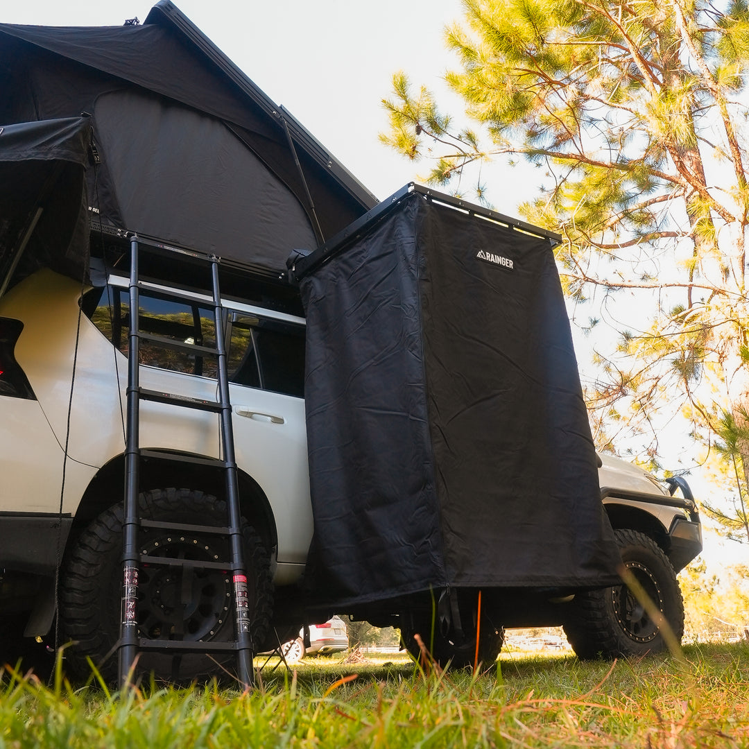 Rainger Duo Compact Shower Ensuite Tent - Jimny &amp; Small 4WD - Freestanding With Roof