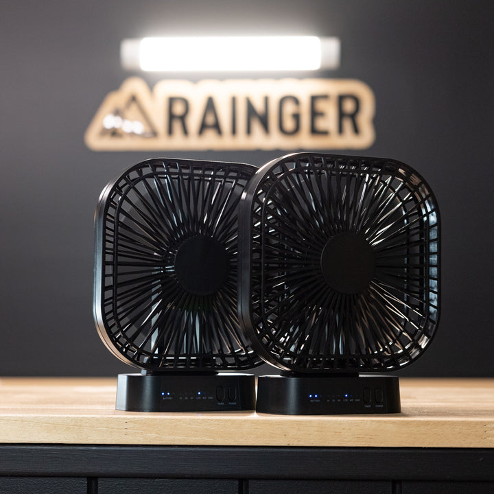 Rainger Portable Fan – Lithium Rechargeable Battery Magnetic Based – Suit Roof Top Tent detail view