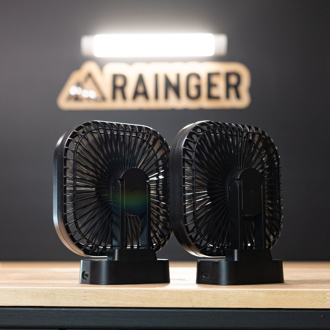 Rainger Portable Fan – Lithium Rechargeable Battery Magnetic Based – Suit Roof Top Tent detail view