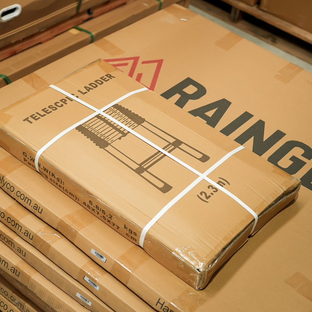 Rainger Telescopic Angled Wide Step Ladder 2.3M or 2.6M – Quick Lock Top – Suits Roof Top Tent – Revo X detail view