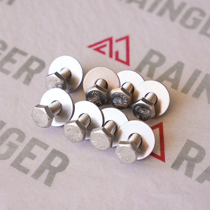 Rainger - SPECIAL M8 Hex Screw Kit - Oversize 13.8mm Head - 316 Stainless 8 Pack - Suits Awning Rear Slot &amp; M8 Channel Sliders