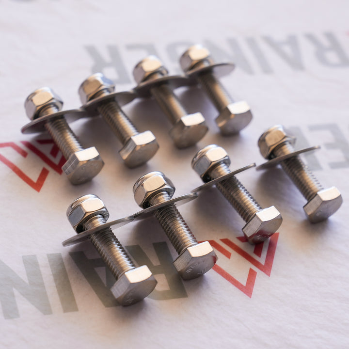 Rainger - SPECIAL M8 Hex Screw Kit - Oversize 13.8mm Head - 316 Stainless 8 Pack - Suits Awning Rear Slot &amp; M8 Channel Sliders