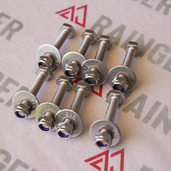 Rainger - SPECIAL M8 Hex Screw Kit - Oversize 13.8mm Head - 316 Stainless 8 Pack - Suits Awning Rear Slot &amp; M8 Channel Sliders