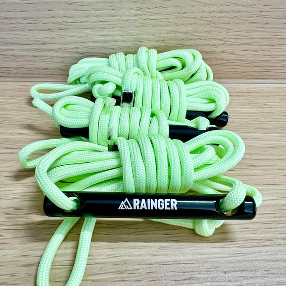 Rainger - Glow In The Dark Guy Ropes with Alloy Tensioners - 4PK