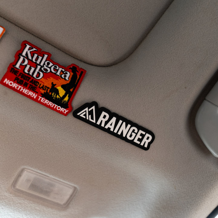 Rainger Premium 3D Velcro-Backed Rubber Logo Patch (110mm x 20mm) detail view
