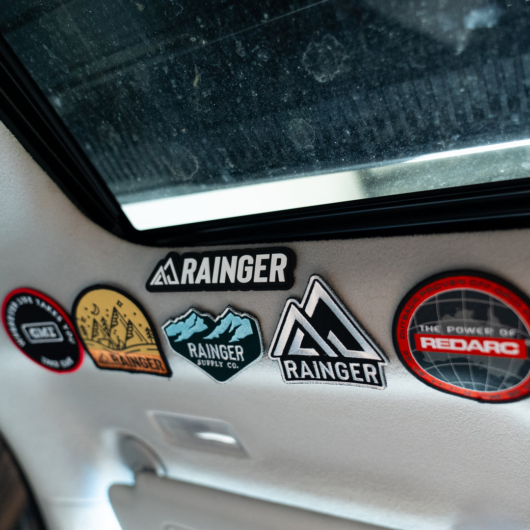 Rainger Premium 3D Velcro-Backed Rubber Logo Patch (110mm x 20mm) detail view
