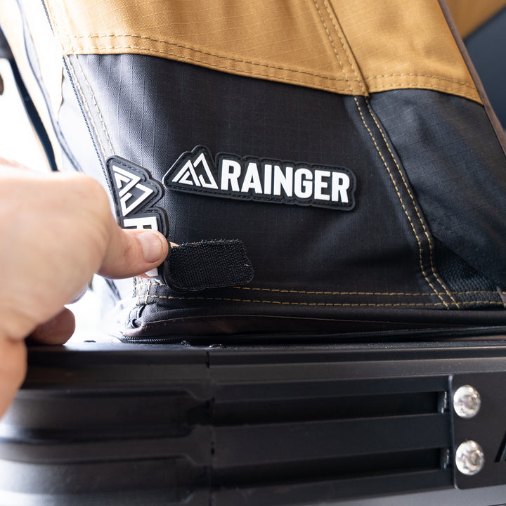 Rainger Premium 3D Velcro-Backed Rubber Logo Patch (110mm x 20mm) detail view